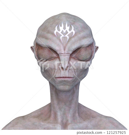 Male alien face Male alien face 121257925