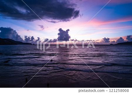 Aerial view sunset sky,Nature beautiful Light Sunset or sunrise over sea,Colorful dramatic majestic scenery sunset Sky with Amazing clouds and waves in sunset sky Aerial view sunset sky,Nature beautiful Light Sunset or sunrise over sea,Colorful dramatic majestic scenery sunset Sky with Amazing clouds and waves in sunset sky 121258008