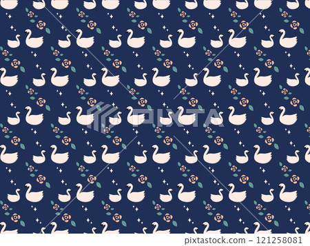 Swan pattern wallpaper background 121258081