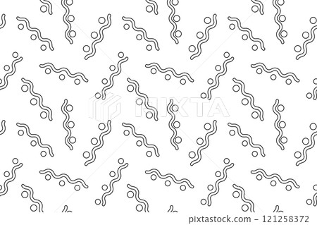 Wavy Line Pattern with Dots for Childrens Coloring 121258372