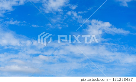 Stunning View of Blue Sky with White Clouds Over the Scenic Landscape of Luxembourg, Europe 121258487
