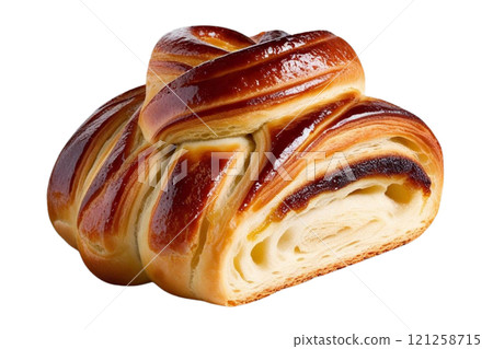 Kouign amann French pastries of Brittany region closeup on isolate transparency background, PNG Kouign amann French pastries of Brittany region closeup on isolate transparency background, PNG 121258715