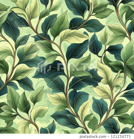 深色背景上的優雅綠葉圖案 深色背景上的優雅綠葉圖案 121258771