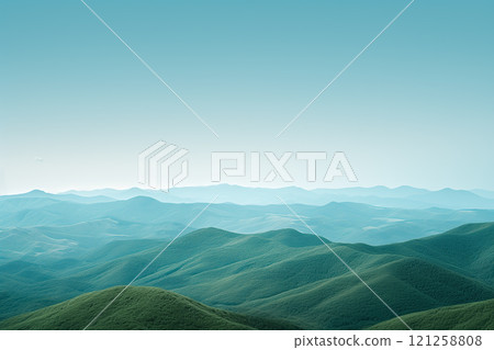 Simple background of mountains and sky AI generated image 121258808