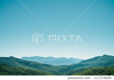 Simple background of mountains and sky AI generated image 121258809