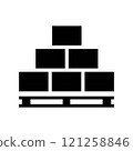 Delivery icon in the flat. Pallet and boxes symbol 121258846