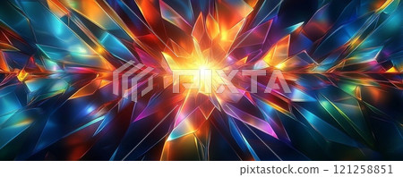 抽象幾何銳利圖案的高解析度數位藝術 121258851