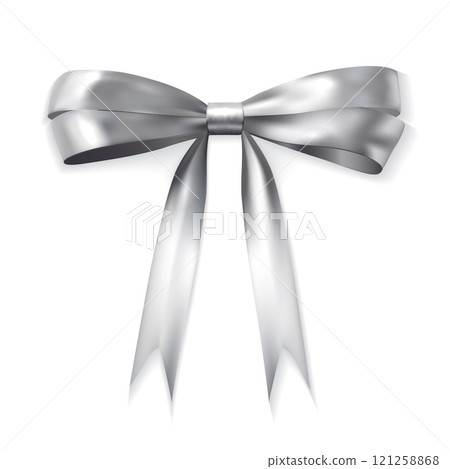 high-quality realistic vector illustration of a sleek and elegant silver bow high-quality realistic vector illustration of a sleek and elegant silver bow 121258868