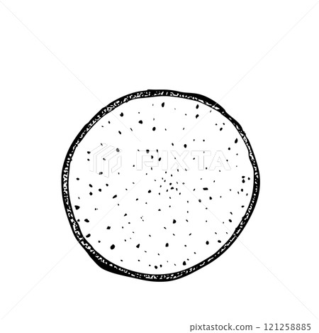 Dragonfruit ink graphic vector illustration isolated on white background. High quality hand drawn black and white art for kitchen design, packages, restaurant menu, fruit plate, label, logo and decor 121258885