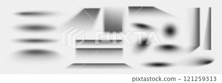 Box shadow effect vector. Realistic light shade 121259313