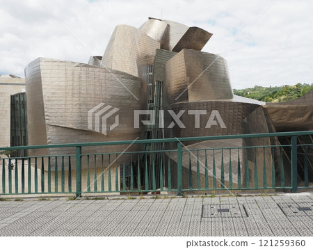 Scenic museum building in European Bilbao city in Spain Scenic museum building in European Bilbao city in Spain 121259360