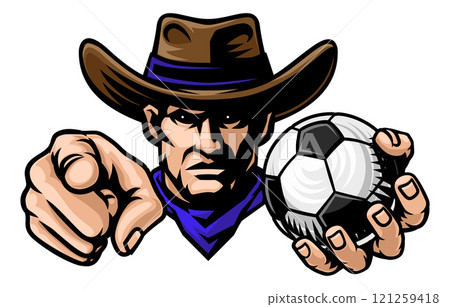 Cowboy Man Soccer Football Cowboys Team Mascot 121259418
