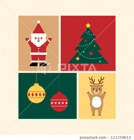 Christmas illustration square cards. Christmas illustration square cards. 121259613