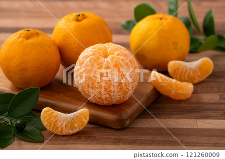 橘子 農業 木板 蜜柑 Tangerine wooden background 蜜柑 みかん 121260009