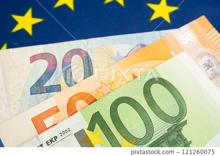 Euro banknote cash money, finance economic banking business exchange market. 121260075