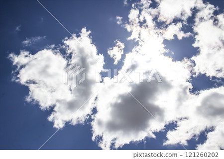 Cloud in the blue sky. A beautiful clouds against the blue sky background. Beautiful cloud pattern in the sky. 121260202