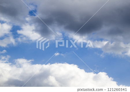 Clouds in the blue sky. A beautiful clouds against the blue sky background. Beautiful cloud pattern in the sky. Clouds in the blue sky. A beautiful clouds against the blue sky background. Beautiful cloud pattern in the sky. 121260341