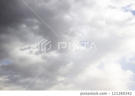 Clouds in the blue sky. A stunning gray sky. The storm is approaching. A beautiful clouds against the blue sky background. Amazing cloud pattern in the sky. Clouds in the blue sky. A stunning gray sky. The storm is approaching. A beautiful clouds against the blue sky background. Amazing cloud pattern in the sky. 121260342