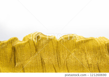 Abstract gold painting on the paper. Hand drawn brush stroke, gold paintings background. Abstract pattern contemporary art for background can be used in design 121260690