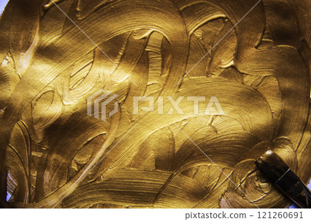 Abstract gold painting on the paper. Hand drawn brush stroke, gold paintings background. Abstract pattern contemporary art for background can be used in design Abstract gold painting on the paper. Hand drawn brush stroke, gold paintings background. Abstract pattern contemporary art for background can be used in design 121260691