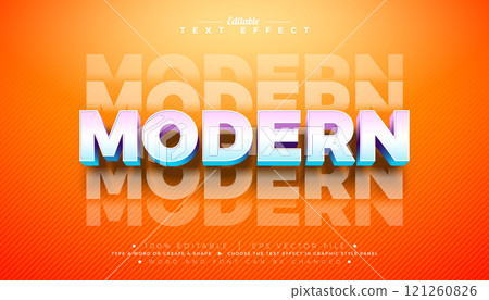 Modern 3D Text Effect Design. Editable and Scalable Vector Graphic Style Effect with Multiplying Lettering and Shadow on Orange Background. Premium Typography Illustration Mockup Template for Greeting 121260826