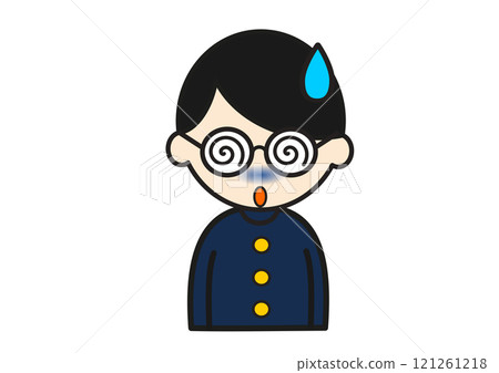 A shocked male student wearing glasses A shocked male student wearing glasses 121261218