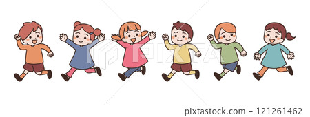 Illustration material of children running 121261462