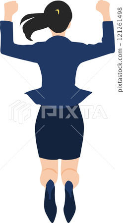 Illustration of a jumping businesswoman Illustration of a jumping businesswoman 121261498