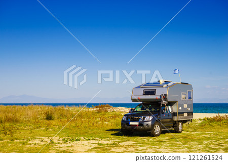 Camping truck with Greek flag 121261524