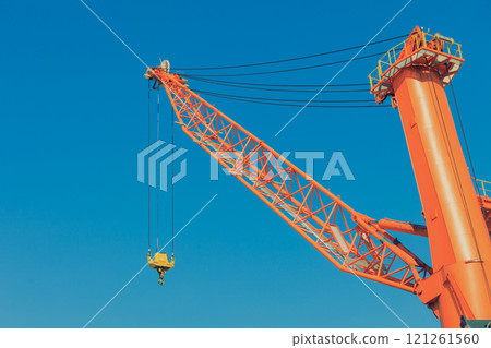 Cranes at port area and blue sky 121261560