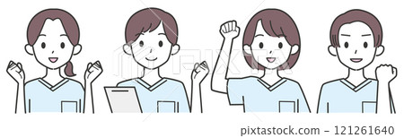 年輕男女護士的插圖 121261640