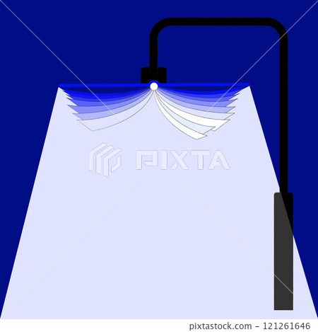 Vector illustration. Spotlight illuminates book, symbolizing power of knowledge to shed light on world. Literature. Vector illustration. Spotlight illuminates book, symbolizing power of knowledge to shed light on world. Literature. 121261646