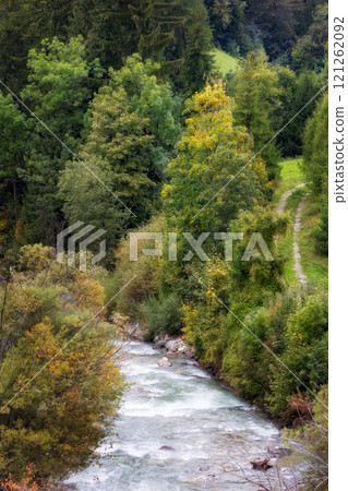 Boite river, Dolomites, Cortina d'Ampezzo, Italy Boite river, Dolomites, Cortina d'Ampezzo, Italy 121262092