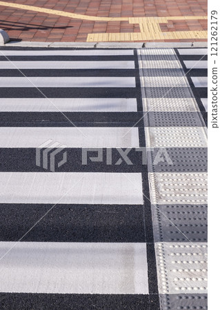 Crosswalk with braille blocks 121262179