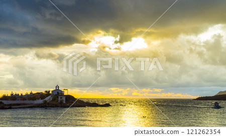 Agios Fokas Laconia Greece, sunrise at stormy weather Agios Fokas Laconia Greece, sunrise at stormy weather 121262354