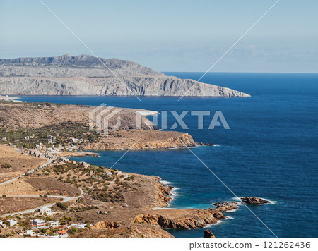 Greek coastline on Peloponnese, Mani Peninsula 121262436