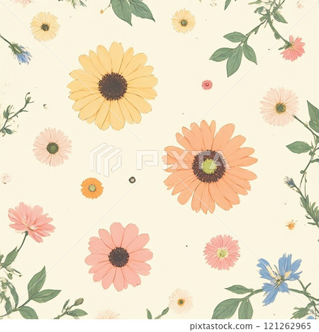 A fantastic pattern of flowers 121262965