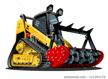 Vector Cartoon Land Clearing Mulcher 121263178