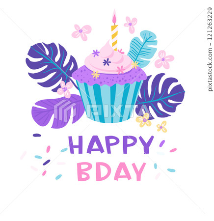 Colorful Party Invitation with Sweets and Festive Theme 121263229