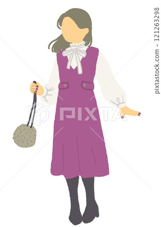 A woman in a dress A woman in a dress 121263298