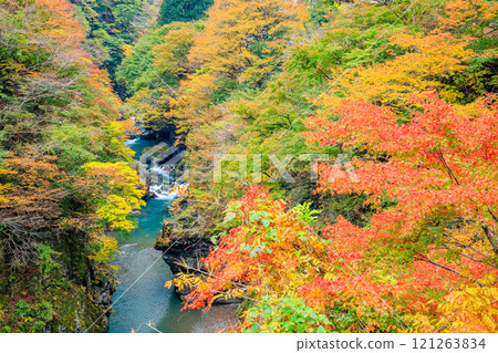 Autumnal Kanekuraotoshi mountain stream, Chichibu City, Saitama Prefecture Autumnal Kanekuraotoshi mountain stream, Chichibu City, Saitama Prefecture 121263834