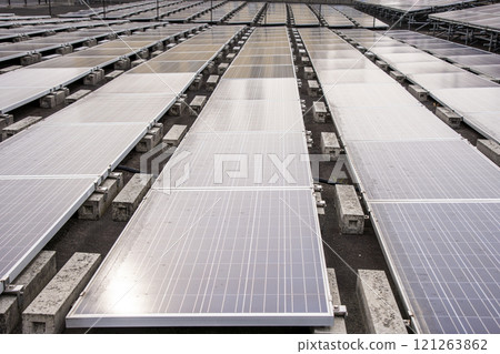 Solar panels placed on the ground 121263862