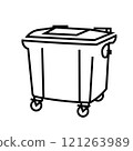 Trash can line icon Recycling bin, dumpster symbol 121263989