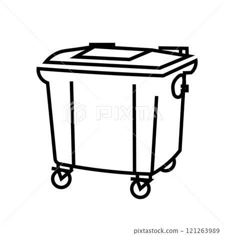 Trash can line icon Recycling bin, dumpster symbol 121263989