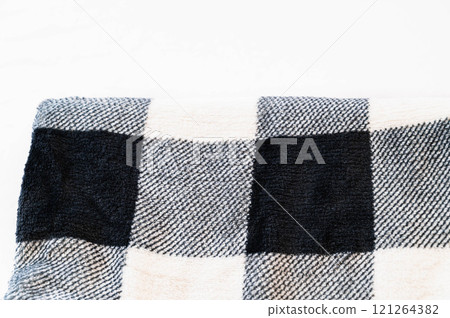 Checkered fur fabric 121264382