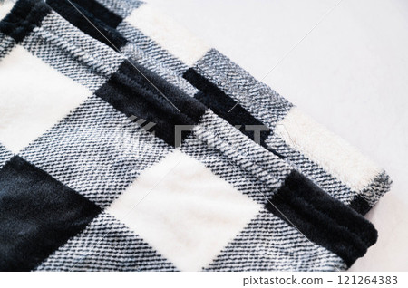 Checkered fur fabric 121264383