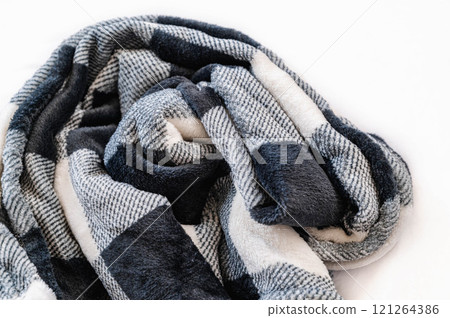 Checkered fur fabric 121264386