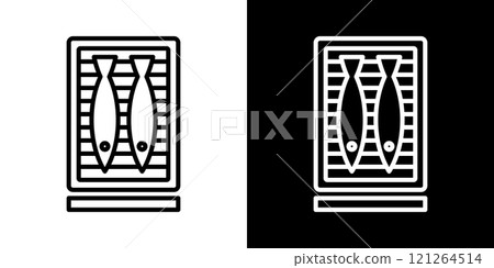 Grill simple line icon Grill simple line icon 121264514