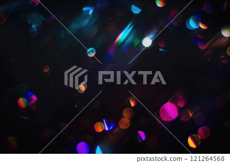 Abstract Rainbow Light Reflections on Dark Background for Creative Design 121264568