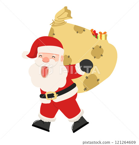 santa claus carrying a sack ready for christmas santa claus carrying a sack ready for christmas 121264609
